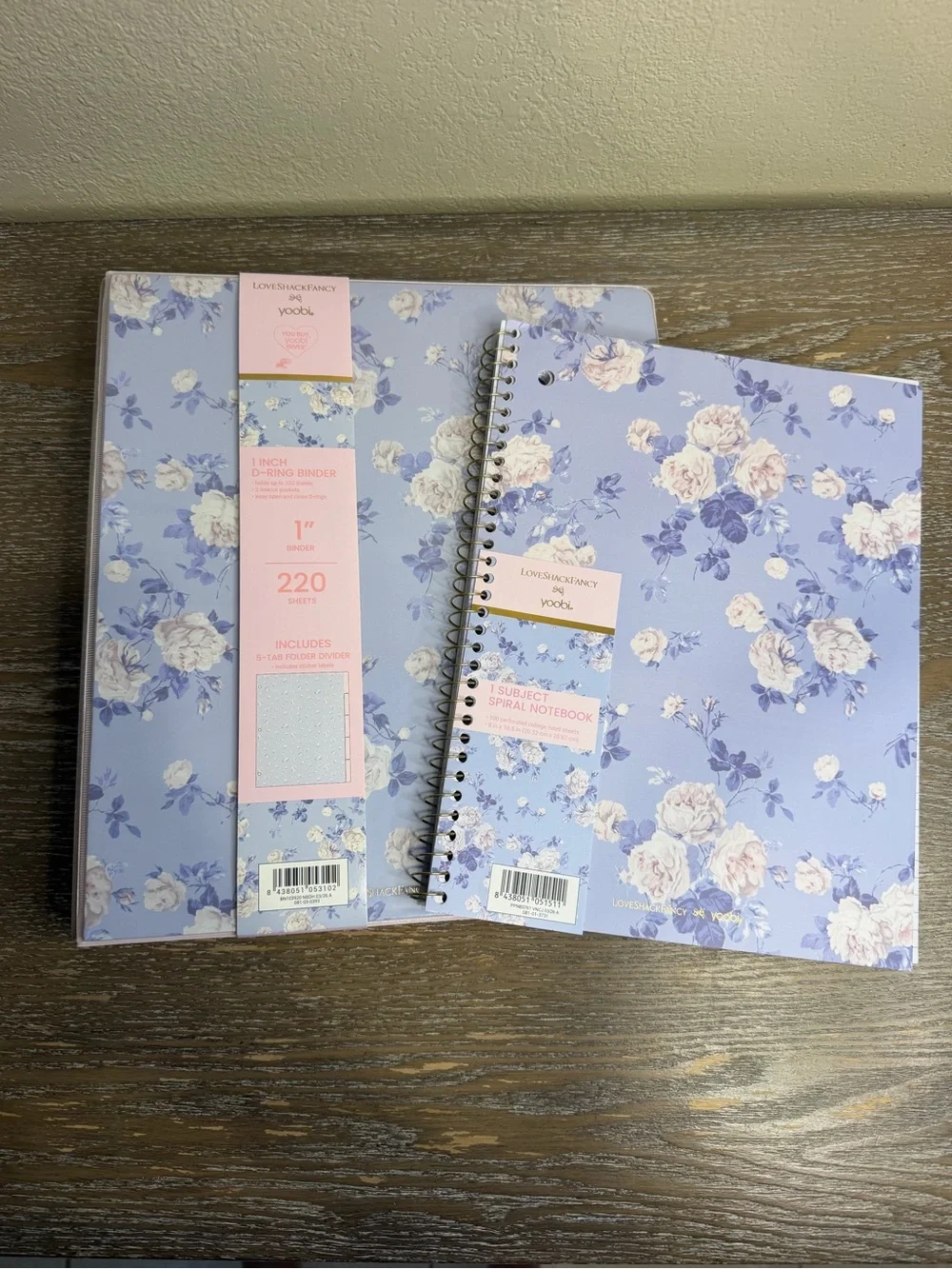 Love Shack Fancy x target/Yoobi Binder and Notebook Blue Floral Set